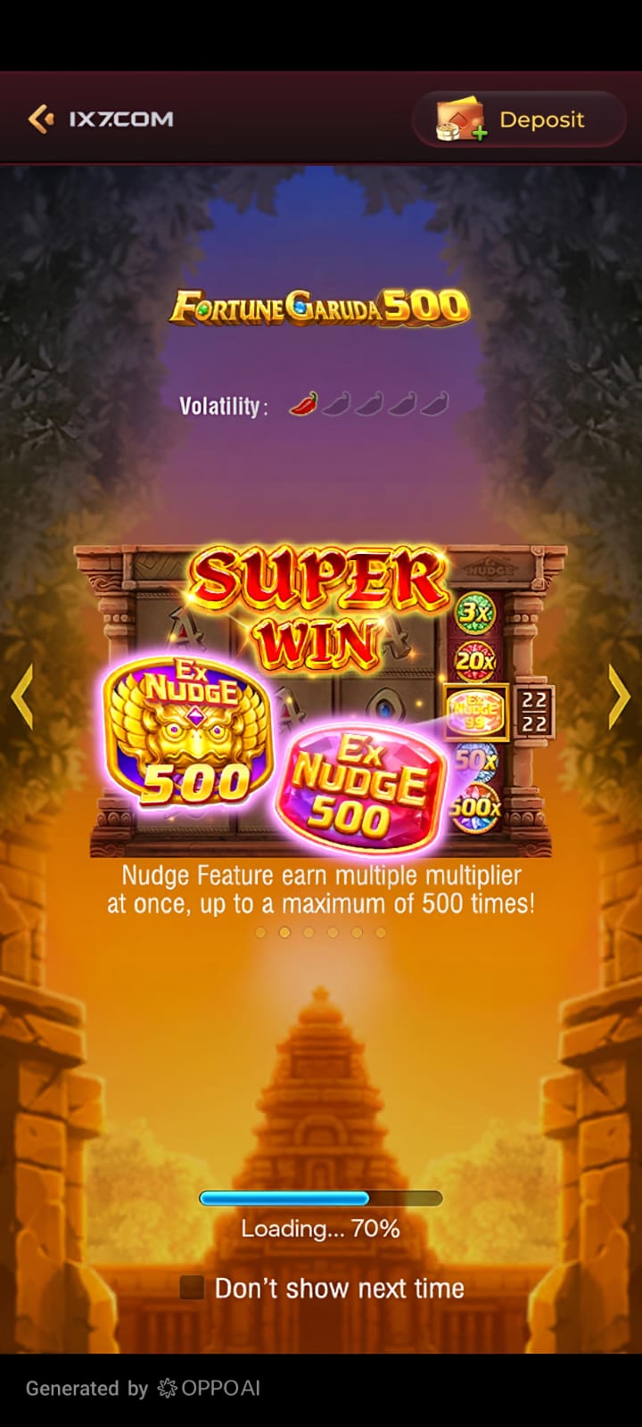 IX7 Game app login screen with colorful casino theme and smooth user interface