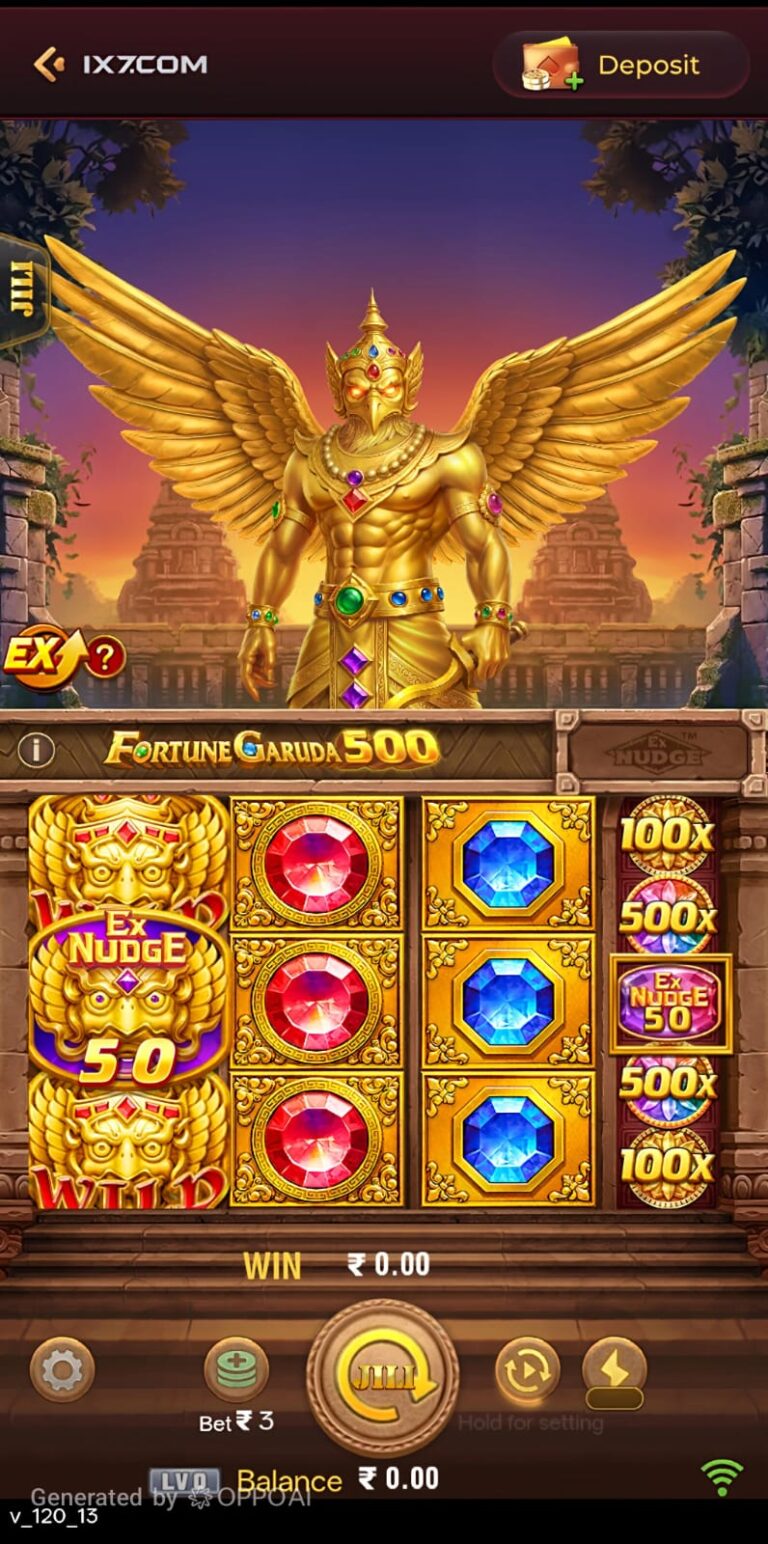 IX7 Game app login screen with colorful casino theme and smooth user interface